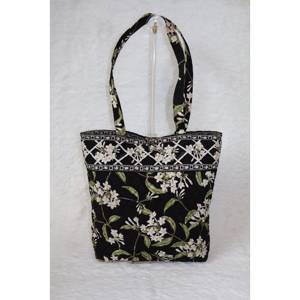 Vera Bradley Jasmine Black Quilted Floral Tote Purse/Handbag~ Retired~ Boho